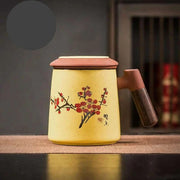 Sophisticated Purple Clay Travel Tea Mug Set with Infuser and Lid - 400ml for Office and Leisure - Très Elite