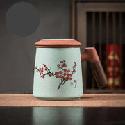 Sophisticated Purple Clay Travel Tea Mug Set with Infuser and Lid - 400ml for Office and Leisure - Très Elite