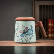 Sophisticated Purple Clay Travel Tea Mug Set with Infuser and Lid - 400ml for Office and Leisure - Très Elite