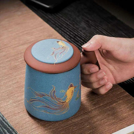 Sophisticated Purple Clay Travel Tea Mug Set with Infuser and Lid - 400ml for Office and Leisure - Très Elite