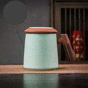 Sophisticated Purple Clay Travel Tea Mug Set with Infuser and Lid - 400ml for Office and Leisure - Très Elite