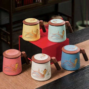 Sophisticated Purple Clay Travel Tea Mug Set with Infuser and Lid - 400ml for Office and Leisure - Très Elite