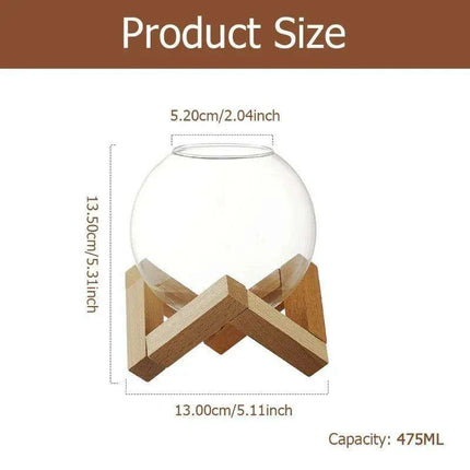 Sophisticated Round Cocktail Glass with Elegant Wooden Stand - Ideal for Creative Drinks and Smoothies - Très Elite