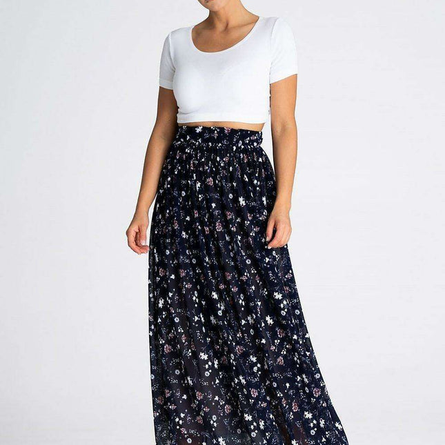 Sophisticated Ruched Mesh Maxi Skirt