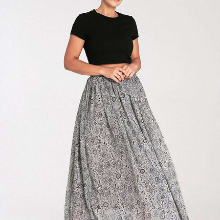 Sophisticated Ruched Mesh Maxi Skirt - Très Elite