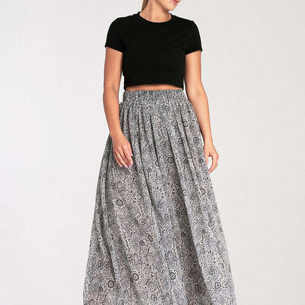 Sophisticated Ruched Mesh Maxi Skirt - Très Elite