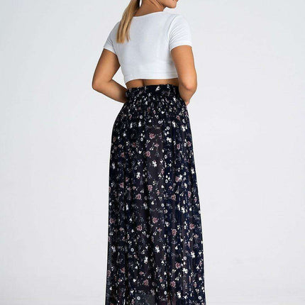 Sophisticated Ruched Mesh Maxi Skirt - Très Elite