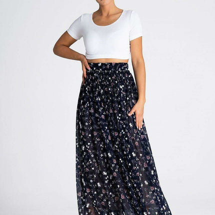Sophisticated Ruched Mesh Maxi Skirt - Très Elite