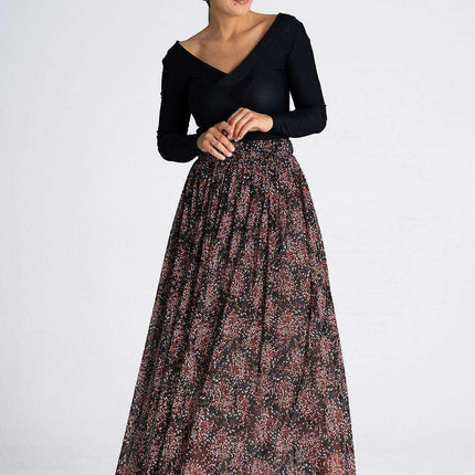 Sophisticated Ruched Mesh Maxi Skirt