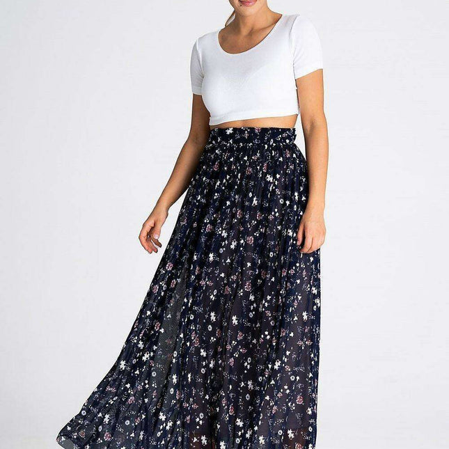 Sophisticated Ruched Mesh Maxi Skirt