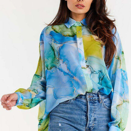 Sophisticated Ruffled Sleeve Chiffon Top - Très Elite