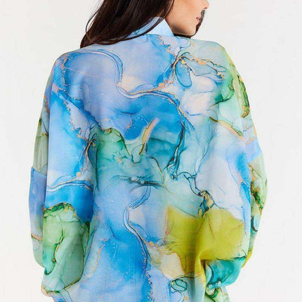 Sophisticated Ruffled Sleeve Chiffon Top - Très Elite