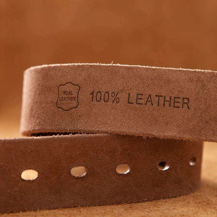 Sophisticated Rustic Brown Leather Cowboy Belt for Men - Genuine Top Cowhide Fashion Essential - Très Elite