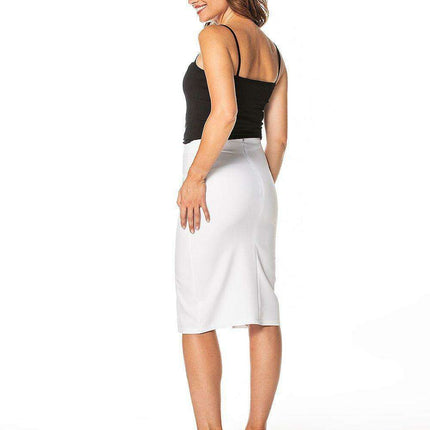 Sophisticated Side Slit Midi Pencil Skirt with Discreet Zipper Closure