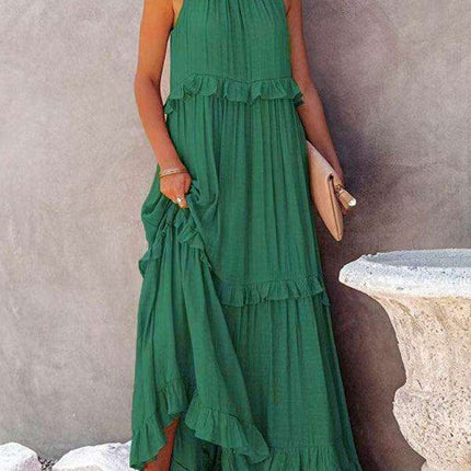 Sophisticated Sleeveless A-Line Maxi Dress in Luxurious Polyester - A Must-Have for Women- Très Elite- Très Elite