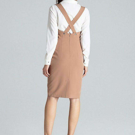 Sophisticated Sleeveless Midi Dress with Open Back and Zip Closure - Très Elite
