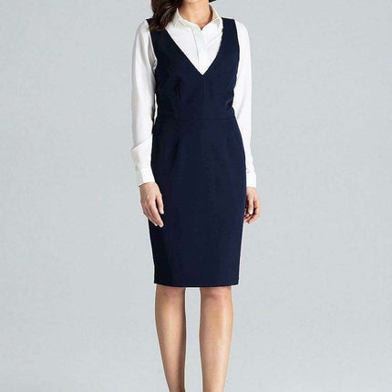 Sophisticated Sleeveless Midi Dress with Open Back and Zip Closure - Très Elite