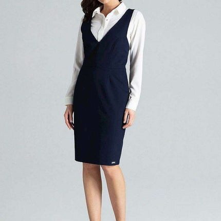 Sophisticated Sleeveless Midi Dress with Open Back and Zip Closure - Très Elite