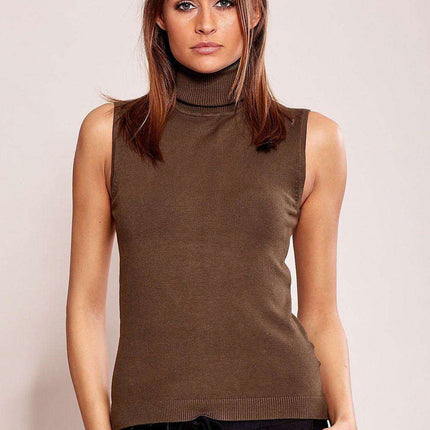 Sophisticated Sleeveless Turtleneck Vest - Cotton Blend - All Sizes - Très Elite
