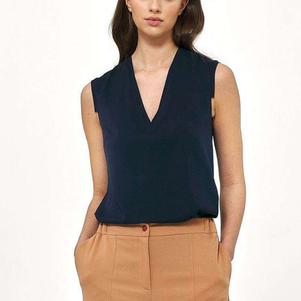 Sophisticated Sleeveless Viscose Blouse For Elegance - Très Elite