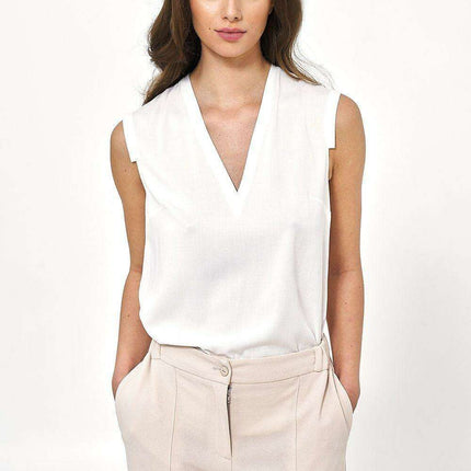 Sophisticated Sleeveless Viscose Blouse For Elegance