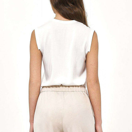 Sophisticated Sleeveless Viscose Blouse For Elegance - Très Elite