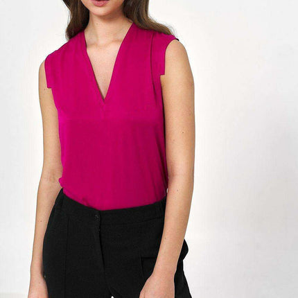 Sophisticated Sleeveless Viscose Blouse For Elegance - Très Elite