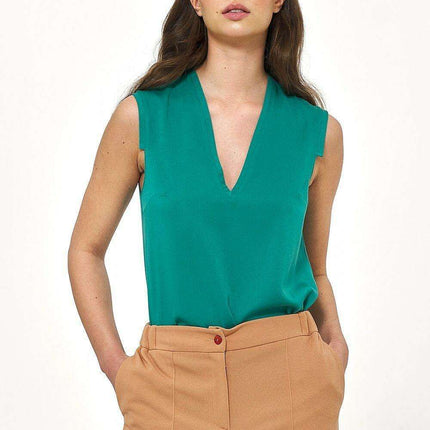 Sophisticated Sleeveless Viscose Blouse For Elegance - Très Elite