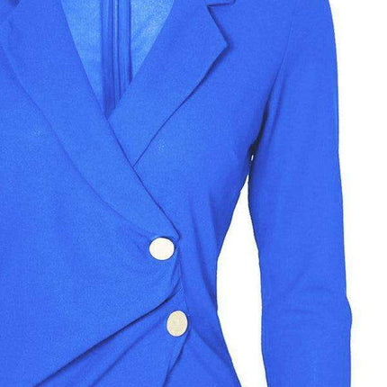 Sophisticated Slim-Fit Suit Dress for Women with Chic Lapel Detail - Très Elite
