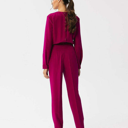 Sophisticated Slit Neck Jumpsuit with Stylish Accents - Très Elite