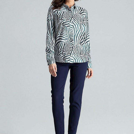 Sophisticated Snap-Fastened Blouse for Women by Lenitif - Très Elite