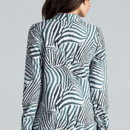 Sophisticated Snap-Fastened Blouse for Women by Lenitif - Très Elite