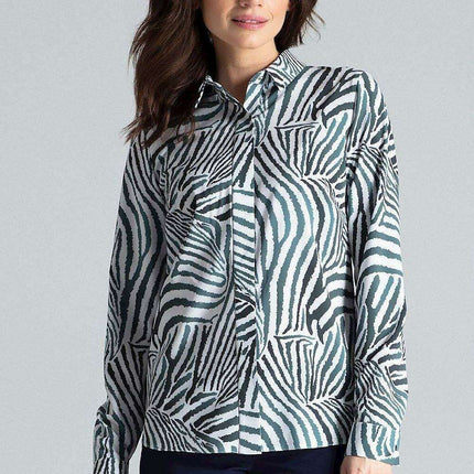 Sophisticated Snap-Fastened Blouse for Women by Lenitif - Très Elite