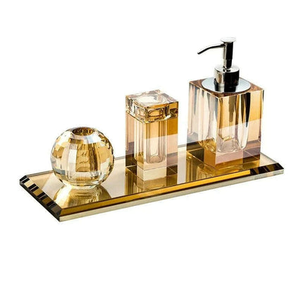 Sophisticated Square Hotel Glass Soap Dispenser with Polished Silver Pump for Contemporary Bathrooms - Très Elite- Très Elite