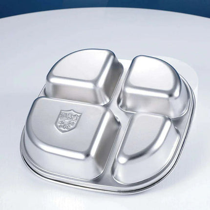 Sophisticated Stainless Steel Sectioned Plate for Gourmet Dining - Très Elite