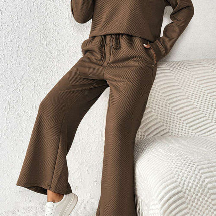 Sophisticated Textured Dark Brown Lounge Set for Effortless Elegance - Très Elite