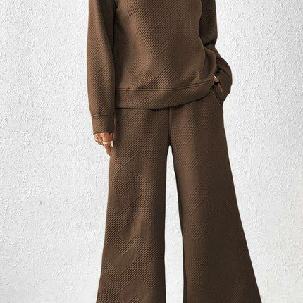 Sophisticated Textured Dark Brown Lounge Set for Effortless Elegance - Très Elite