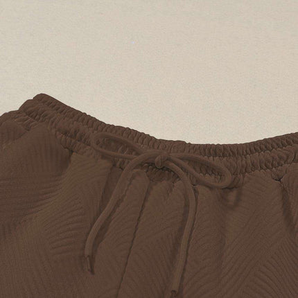 Sophisticated Textured Dark Brown Lounge Set for Effortless Elegance - Très Elite