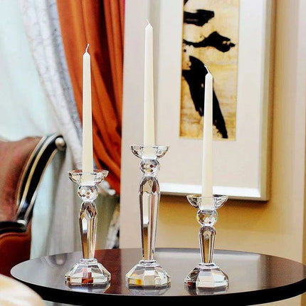 Sophisticated Transparent Glass Candle Holders for Elegant Home and Event Ambiance - Très Elite