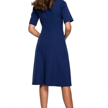 Sophisticated Trapeze Hem Midi Dress - Très Elite