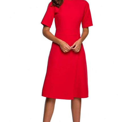 Sophisticated Trapeze Hem Midi Dress - Très Elite