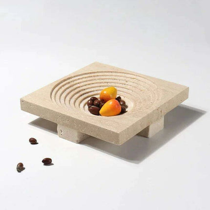 Sophisticated Travertine Serving Tray: A Chic Storage and Decor Essential - Très Elite