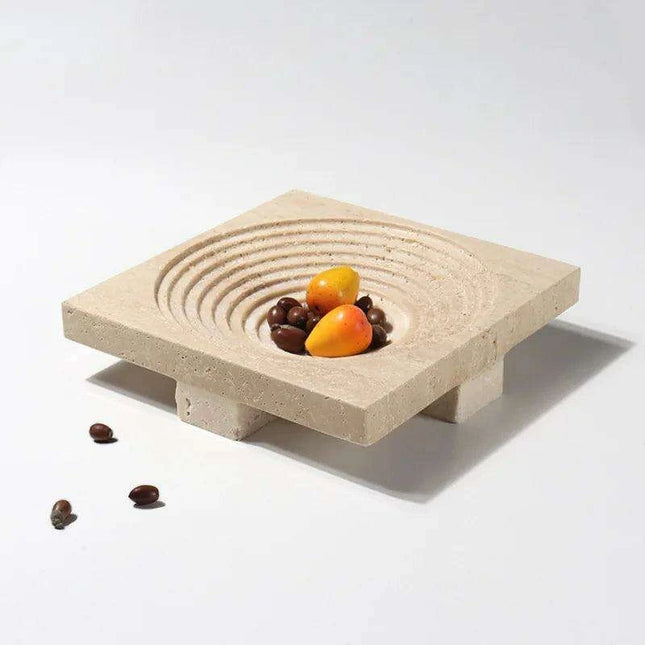 Sophisticated Travertine Serving Tray: A Chic Storage and Decor Essential - Très Elite