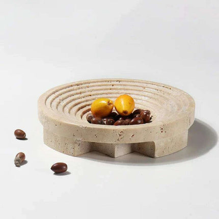 Sophisticated Travertine Serving Tray: A Chic Storage and Decor Essential - Très Elite