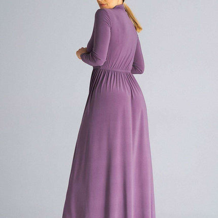 Sophisticated Turtleneck Flared Maxi Dress for Effortless Daytime Style - Très Elite