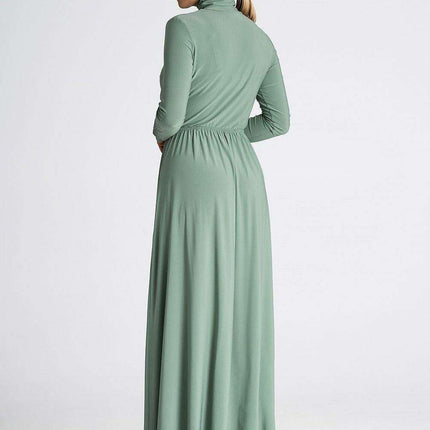 Sophisticated Turtleneck Flared Maxi Dress for Effortless Daytime Style - Très Elite
