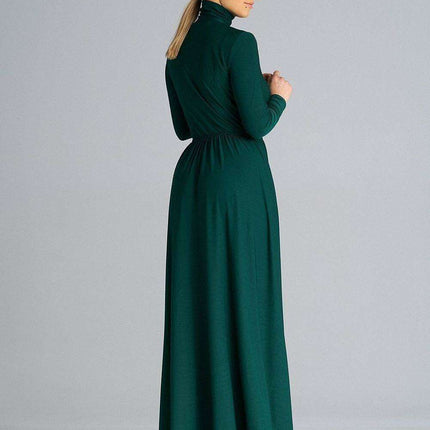 Sophisticated Turtleneck Flared Maxi Dress for Effortless Daytime Style - Très Elite