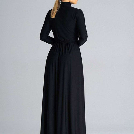 Sophisticated Turtleneck Flared Maxi Dress for Effortless Daytime Style - Très Elite