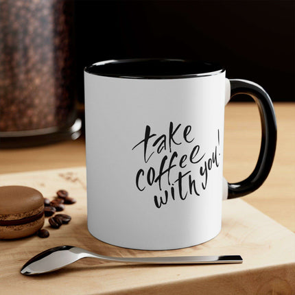 Sophisticated Two-Tone 11oz Custom Accent Coffee Mug for Elegant Mornings - Très Elite