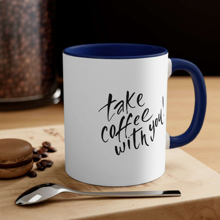 Sophisticated Two-Tone 11oz Custom Accent Coffee Mug for Elegant Mornings - Très Elite